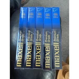 Maxell premium grade T-120 VHS cassette tapes new 5